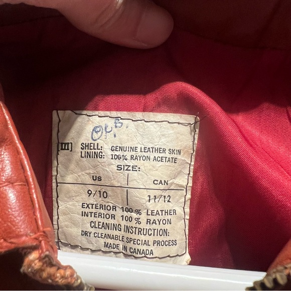 Women's burnt orange Leather Jacket - Picture 3 of 3